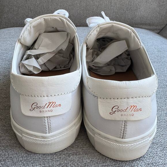 Good Man Brand Mono White Rose Gold Edge Lo-Top Sneaker Nappa Leather Mens 8.5 - Picture 5 of 11